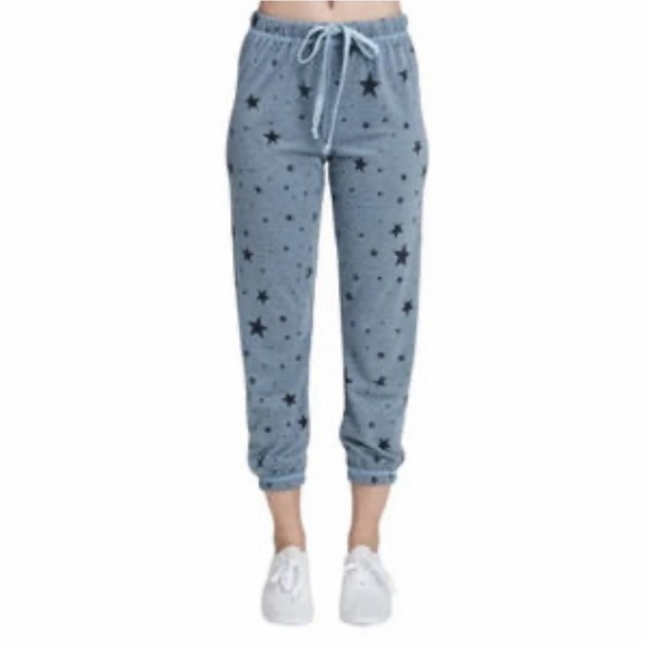 FP Movement by Free People Pants - NWT Free People Movement Star Print Everyday Joggers Grey with Blue Size Large